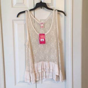 Tank top sheer lace size large
